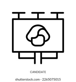 icono de candidato. Diseño De Estilo De Arte De Línea Aislado En Fondo Blanco