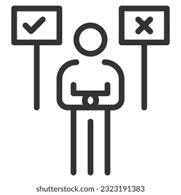 candidate icon line vector design elements pictograms wed logo and infographics 
