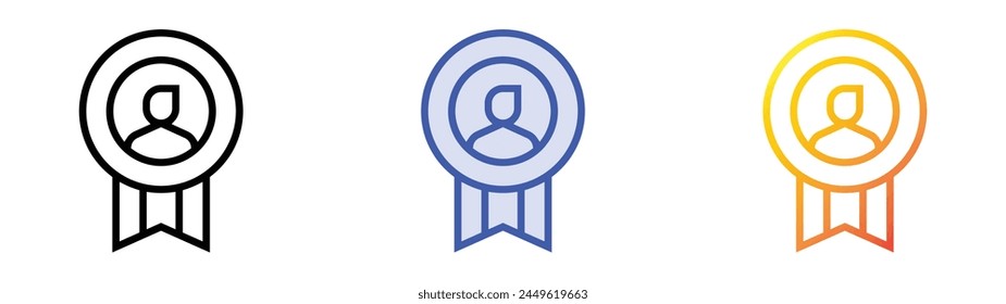 candidate icon. Linear, Blue Fill and Gradient Style Design Isolated On White Background