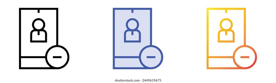 candidate icon. Linear, Blue Fill and Gradient Style Design Isolated On White Background