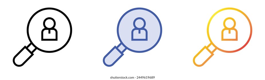 candidate icon. Linear, Blue Fill and Gradient Style Design Isolated On White Background