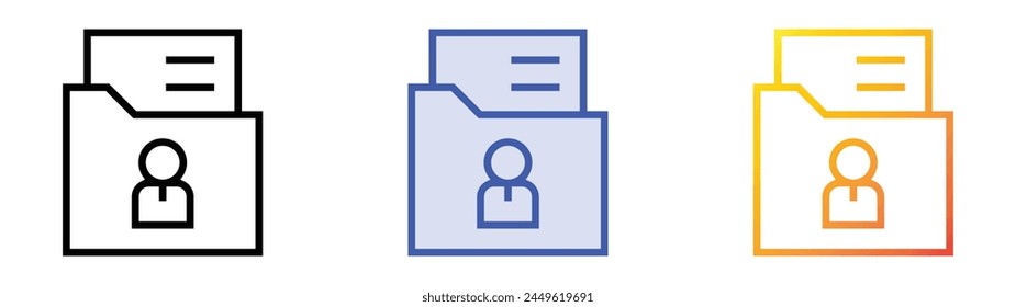 candidate icon. Linear, Blue Fill and Gradient Style Design Isolated On White Background