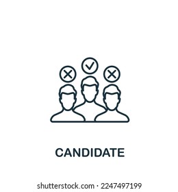 Candidate icon. Monochrome simple Recruitment icon for templates, web design and infographics