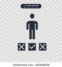 plantilla de símbolo de icono de candidato para ilustración de logotipo de colección de diseño gráfico y web