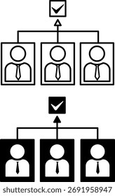 Candidate Icons. Black and White Vector Illustrations. Office Contenders, Voting for a Candidate. Election Concept

