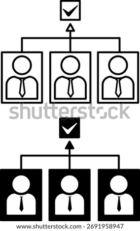 Candidate Icons. Black and White Vector Illustrations. Office Contenders, Voting for a Candidate. Election Concept
