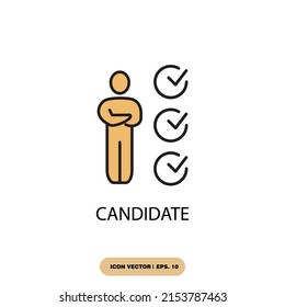 candidate icons  symbol vector elements for infographic web