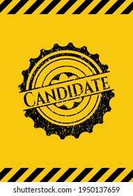 Candidate inside warning sign, black grunge emblem. Vector Illustration. Detailed. 