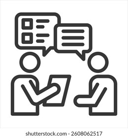 Candidate Interview Outline Icon Vector Illustration