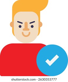 Candidate Job Employee Icon Vector Flat Illustration