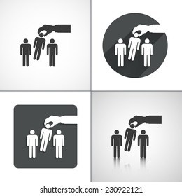 Candidate for the job icons. Set elements for design. Vector illustration