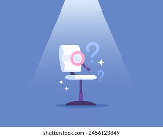 candidate and job search. recruitment of employees or workers. New employees are needed to occupy vacant positions. vacant position. illustration of a chair illuminated by light. illustration concept 