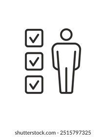 Candidate line and checklist for recruitment vector icon.