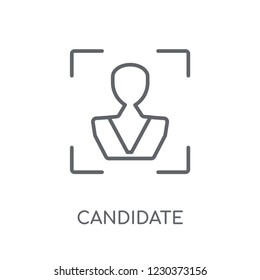 Candidate linear icon. Modern outline Candidate logo concept on white background from Human Resources collection. Suitable for use on web apps, mobile apps and print media.