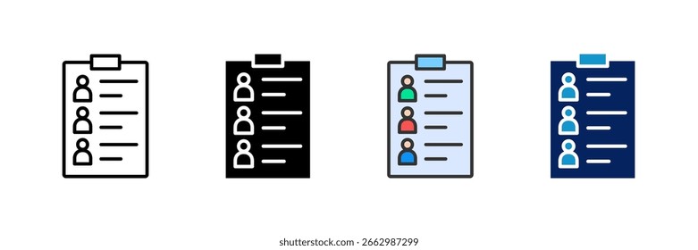 Ícone da Lista de Candidatos Definir Coleção de Vários Estilos