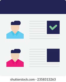 candidate list Icon Vector Flat Illustration