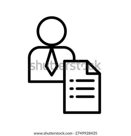 Candidate List Outline Icon Vector Illustration