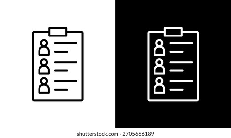 Lista de candidatos Esquema de diseño de conjunto de iconos blancos