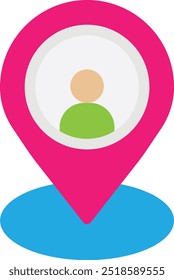 Candidate Location Job Icon Vector Flat Illustration