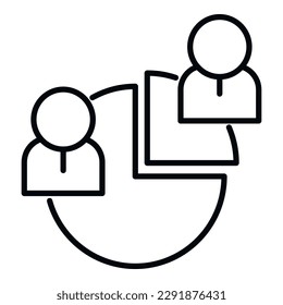 Candidate pie chart icon outline vector. Democracy vote. Poll ballot