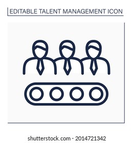 Candidate Pipelines Line Icon. Qualified People Interested In Learning About Job Opportunities. Talent Management Concept. Isolated Vector Illustration. Editable Stroke