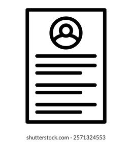 Candidate Profile Vector Line Icon Design