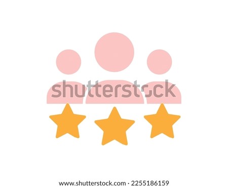 Candidate ranking icon. Rating and ranking, employee silhouettes and avatars. Quality mark of company or organization, talented specialists, feedback. Cartoon flat vector illustration
