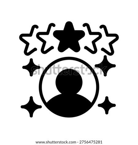 Candidate Rating Line Icon, Outline Symbol for Applicant Scoring, Performance Evaluation, Talent Ranking, Comparative Analysis, and Merit Assessment. Vector Sign Icon.