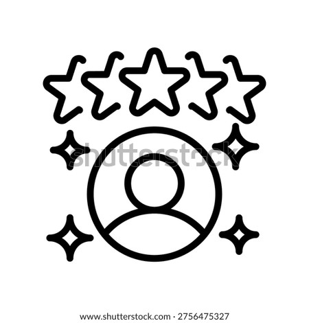 Candidate Rating Line Icon, Outline Symbol for Applicant Scoring, Performance Evaluation, Talent Ranking, Comparative Analysis, and Merit Assessment. Vector Sign Icon.