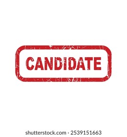 Candidate. Red seal. Vector illustration icon isolated on white background.