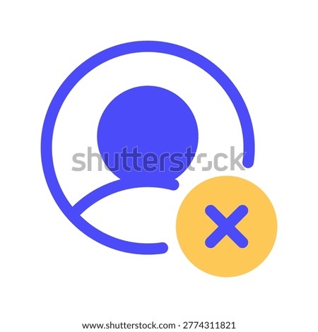 Candidate Rejection Vector Line Icon for Recruitment and Selection