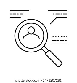 Vector de la línea de investigación candidata. signo de investigación candidata. contorno aislado ilustración negra