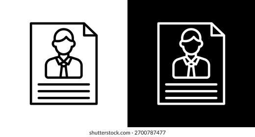Ícone de Retomada de Candidato Estilos de Linha Ilustração de Vetor