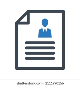 Candidate resume icon. Vector and glyph