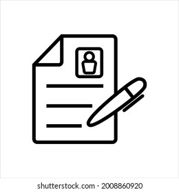 Diseño de símbolo de icono del vector de reanudación de candidaturas