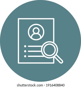 Candidate, resume, worker, search icon vector image. Can also be used for cyber security. Suitable for use on web apps, mobile apps and print media.