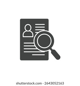 Candidate Screening and Recruitment Illustrated by Magnifying Glass Over Resume Document