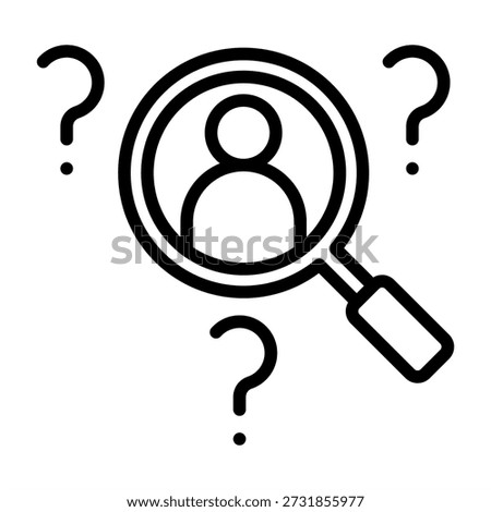 Candidate Search Icon - Black Outline Icons Style For Accounting and Business