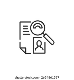 Candidate search icon. Simple candidate search icon for social media app and web design. Vector illustration