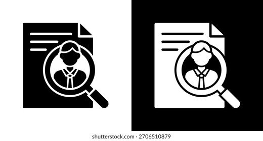 Ilustración vectorial de ícono de Búsqueda de candidato. Diseñado Para Una Flexibilidad Creativa En Versiones Claras Y Oscuras.