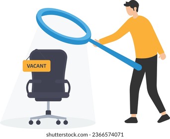 Candidate searching for job, Career path or job promotion to be management, Ladder of work success, Manage office chair with vacant sign

