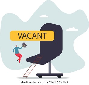 Candidato en busca de trabajo, carrera o promoción de trabajo para ser gerente, escalera de éxito laboral. carácter para el diseño.