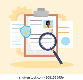Candidate selection abstract concept. Resume for employment. Recruitment of employees or staff. HR management. Search for human resources for company. Cartoon contemporary flat vector illustration