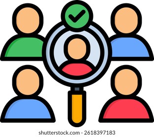 Candidate Selection Icon Lineal Color Vector Illustration