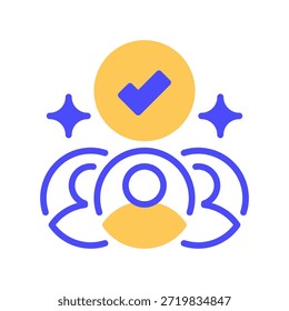 Ícone da Linha de Seleção do Candidato, Símbolo de Estrutura de Tópicos para Escolha do Candidato, Filtro de Recrutamento, Avaliação de Talento, Decisão de Admissão e Seleção Profissional. Ícone de sinal vetorial.