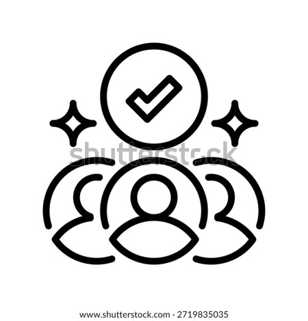 Candidate Selection Line Icon, Outline Symbol for Applicant Choosing, Recruitment Filter, Talent Evaluation, Hiring Decision, and Professional Pick. Vector Sign Icon.
