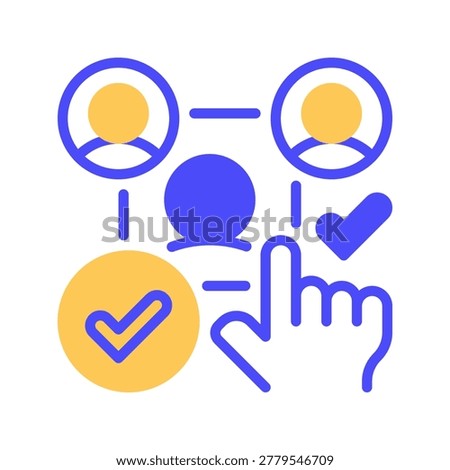 Candidate Selection Vector Line Icon for Human Resources