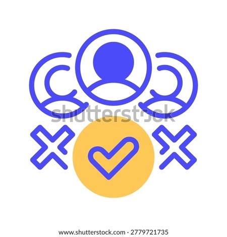 Candidate Selection Vector Line Icon for Human Resources and Recruitment