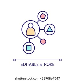 Candidate skills RGB color icon. Experienced applicant. Recruitment process. Work knowledge and experience. Isolated vector illustration. Simple filled line drawing. Editable stroke