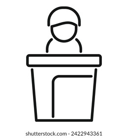 Candidate speaker icon outline vector. New business manager. Staff job